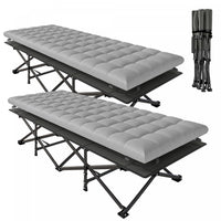 Outsunny Set of 2 Camping Cot with Pad, 32