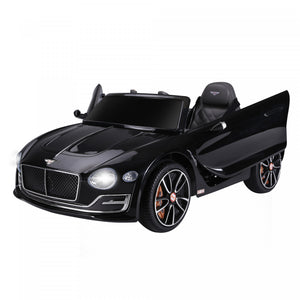 Aosom 12v Powered Ride-On Car Licensed Bentley Battery Powered Electric Vehicles W/ Parent Remote Control, Headlights, Mp3, 2 Speed, Usb Port - Black