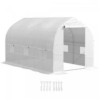 Outsunny 11.5' X 6.6' X 6.6' Portable Walk-in Tunnel Greenhouse, White