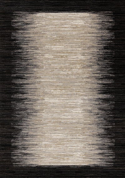 Amelia Dense Black Beige Border Area Rug - 5'3" x 7'7"|Carpette dense Amelia noire et beige à motif de bordure - 5 pi 3 po x 7 pi 7 po