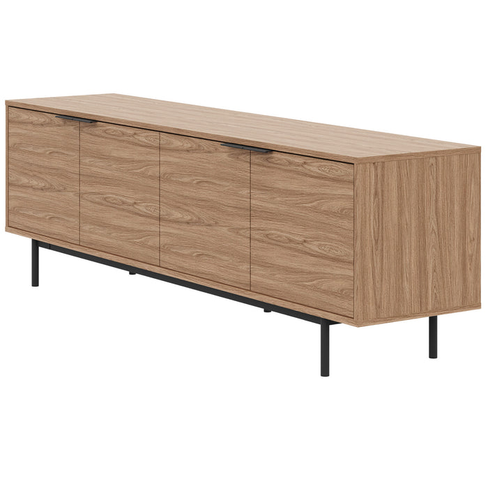Nordika Hamilton 70\" TV Stand with 4 Storage Cabinets - Light Walnut