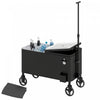 Outsunny 80qt Patio Cooler Cart Wheeled Cooler with Bottle Opener, Black
