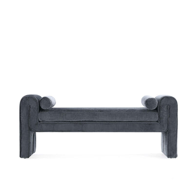 Concord Modern Glam Chenille Accent Bench in Black | Banc d’appoint moderne et glamour Concord en chenille noire