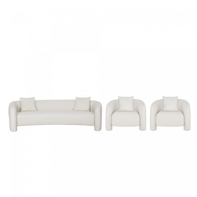 Sylvia Modern Glam 3-Piece Sofa Set in Ivory | Ensemble de canape 3 pieces Sylvia Modern Glam en ivoire