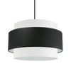 Dainolite Priya 4 Light Chandelier Small Matte Black Black/White Shade Lamp