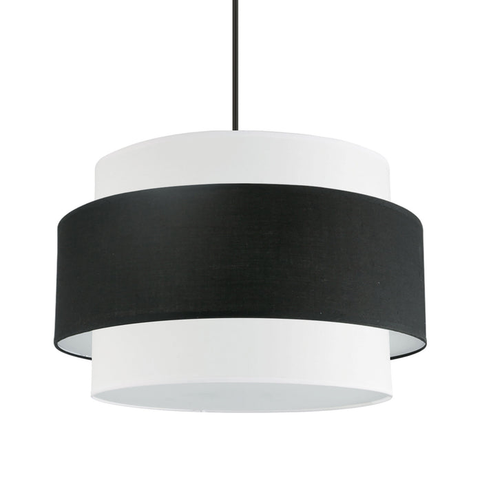 Dainolite Priya 4 Light Chandelier Small Matte Black Black/White Shade Lamp