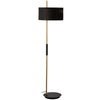 Dainolite Fitzgerald 1 Light Floor Lamp Matte Black & Aged Brass Bk Shade