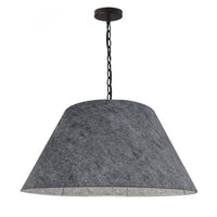 Dainolite Brynn 1 Light Pendant Large Black Finish Grey Felt Shade Lamp