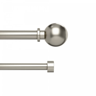 Umbra Bolas Nickel Expandable Double 1" and 3/4" Curtain Rod - 72"-144" | Tringle à rideaux extensible double Bolas de Umbra nickel de 1 po et de 3/4 po - 72 po à 144 po