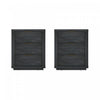 Evelyn Modern 20\" Nightstand in Charcoal Gray (3-Drawer) - Set of 2