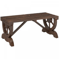 Outsunny Rustic Wood Outdoor Bench, Garden Bench For 2-person, Brown