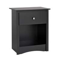 Jade 1-Drawer Tall Nightstand - Black