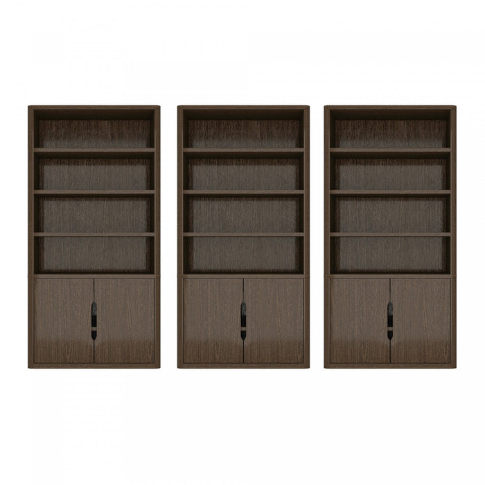 Rivington Modern 40\" Bookcase Cabinet in Walnut - Set of 3
