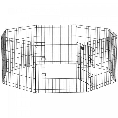 Pawhut Dog Playpen Puppy Play Pen, Pet Exercise Fences For Outside Indoor, Foldable Dog Kennel, 24"h|Pawhut 24 Pouces Pliable En Metal Exercice Parc Pour Animaux De Compagnie Cour Chien Chiot Chenil Ca