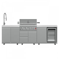 FORNO Bulnes Outdoor Kitchen 60,000 BTU Stainless Steel BBQ & White Countertops - FODKT2506WHT