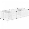 Pawhut 20 Panels Diy Pet Playpen, Small Animal Cage With Door, Top Cover, Indoor Yard Fence For Guinea Pig, Hedgehog, Bunny, 69\" X 28\" X 18\", White