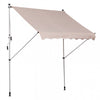 Outsunny 6.6'x5' Manual Retractable Patio Awning Window Door Sun Shade Deck Canopy Shelter Water Resistant Uv Protector Beige