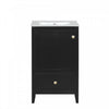 Puret 20 Inch Single Sink Bathroom Vanity with Door Shelf and Pull-Out Drawer, Black