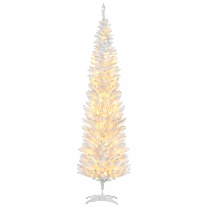 Homcom 7' Prelit Artificial Christmas Tree With Warm White Led Lights