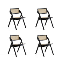 Lambinet Industry Chic Wood Folding Chair in Black and Natural - Set of 4 Dining Chair