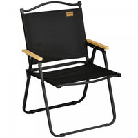 Outsunny Folding Camping Chair, Portable Armchair, Black
