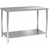 Homcom Stainless Steel Prep Table, Heavy Duty Workbench Table
