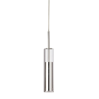 Dainolite Luna LED Pendant 6w Polished Chrome Finish Clear Glass Lamp|Luminaire suspendu Luna de Dainolite en verre transparent, avec fini chromé poli et ampoule à DEL de 6 W