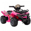 Aosom Kids Powered Ride-On Atv Quad Bike Four Wheeler Car With Music, 6v Battery Powered Motorcycle For 18-36 Months, Pink