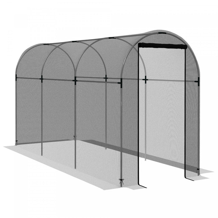 Outsunny 4' X 12' Plant Protection Tent Crop Cage With Door, Black