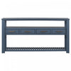 Ava 62.2'' Large Entryway Table with Drawers and Open Shelves,Navy Blue Sofa Table
