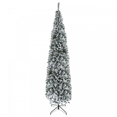 Homcom Snow Flocked Pencil Christmas Tree Slim Artificial Christmas Tree|Homcom Arbre De Noel En Forme De Crayon De Sapin De Noel