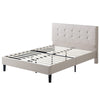 Ibidun Upholstered Platform Bed with Headboard in Beige - Full Size | Ibidun lit plateforme rembourré avec tête de lit beige - Double