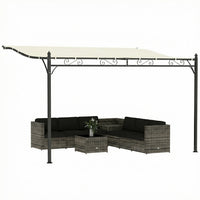 Outsunny 11.5' x 8.2' Outdoor Pergola, Lean to Pergola, Cream White