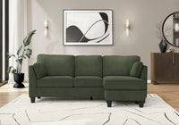 Upholstered Sofa Chaise Lounger, Chaise Lounge, Dark Green Fabric, Modern, Contemporary Sofa 