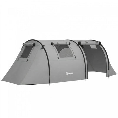 Outsunny 3-4 Person Camping Tent with 2 Rooms, Waterproof Family Tent
