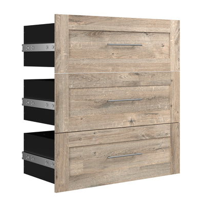 Bestar Pur 3 Drawer Set for 36 W Closet Organizer - Rustic Brown|Ensemble de 3 tiroirs Pur de Bestar pour organisateur de garde-robe de 36 po (L) - brun rustique
