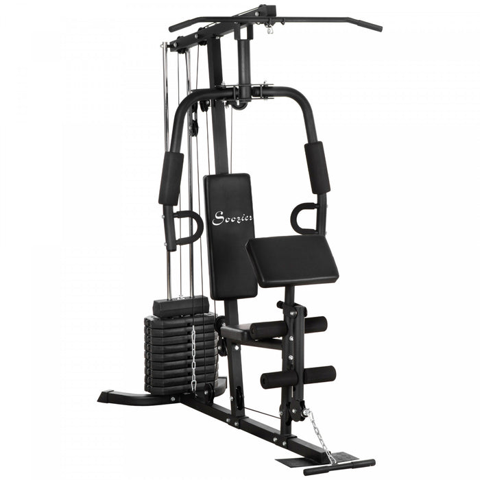 Soozier Multifunction Home Gym Machine With 99lbs Weight Stack, Full Body Workout