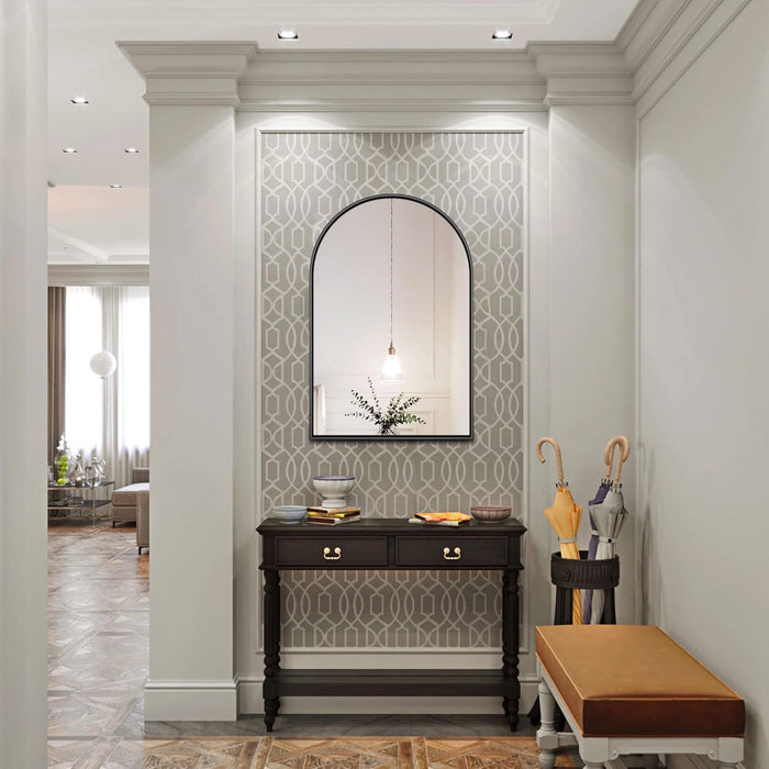 Arcus 24\" X 36\" Hand Crafted Architectural Mirror - Black