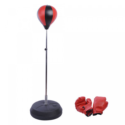 Soozier Adjustable Boxing Punching Bag, Training Speed Ball With Gloves