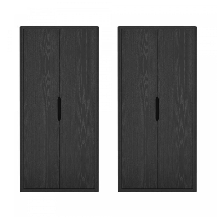 Rivington Modern 38\" Bookcase Cabinet in Black - Set of 2