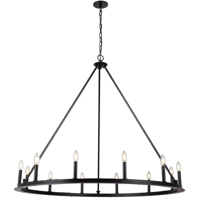 Dainolite Colby 12 Light Chandelier Matte Black Lamp|Lustre Colby de Dainolite avec fini noir mat et 12 ampoules