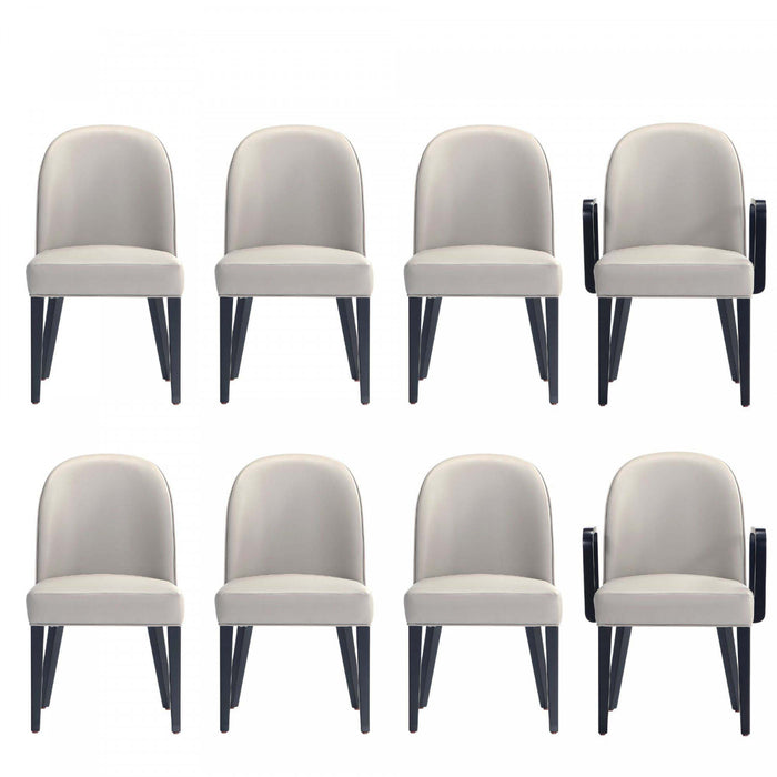 Hillman Modern 8-Piece Dining Chair Set in Light Gray