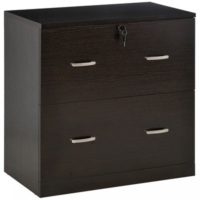 Vinsetto 2-drawer File Cabinet With Lock And Hanging Bar|Vinsetto Classeur A 2 Tiroirs Avec Serrure Et Barre De Suspension