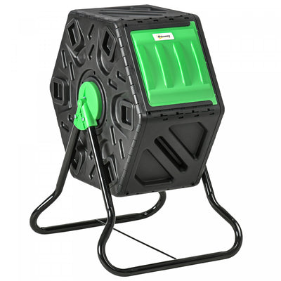 Outsunny 17 Gallon Composter, Compost Bin With Steel Legs|Outsunny Composteur De 17 Gallons, Bac A Compost Avec Pieds En Acier