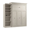 Bestar Versatile Queen Murphy Bed with Closet Organizer (92 W) - Linen White Oak