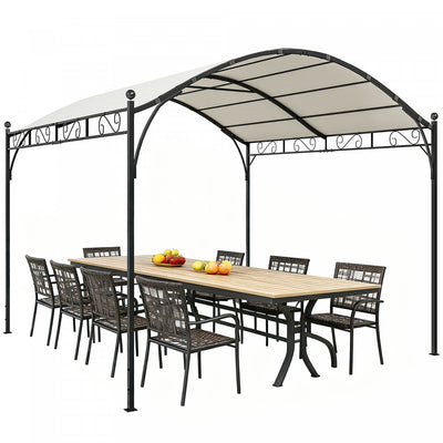 Outsunny 10' x 10' Pergola UV30+ Canopy Steel Frame, Cream White