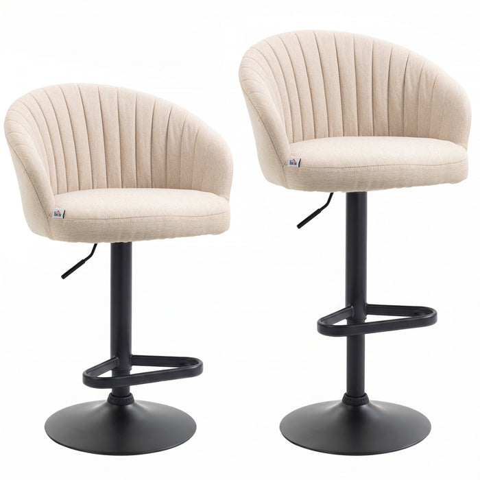 HOMCOM Bar Stools Set of 2, Adjustable Swivel Counter Height Barstools