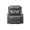 Marlow 37 in. Leather Match Power Glider Recliner with USB/USB-C - Charcoal