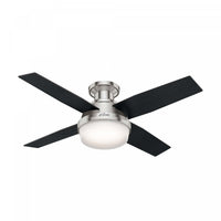 Dempsey Low Profile Ceiling Fan with Light Fixture - Black 