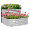 Outsunny 2-tier Raised Garden Bed Kit, 3.4x3.4x1ft Outdoor Galvanized Planter Box With Safety Edging|Outsunny Kit De Jardiniere Surelevee A 2 Niveaux, 3.4x3.4x1pi Jardiniere D'exterieur Galvanisee Avec